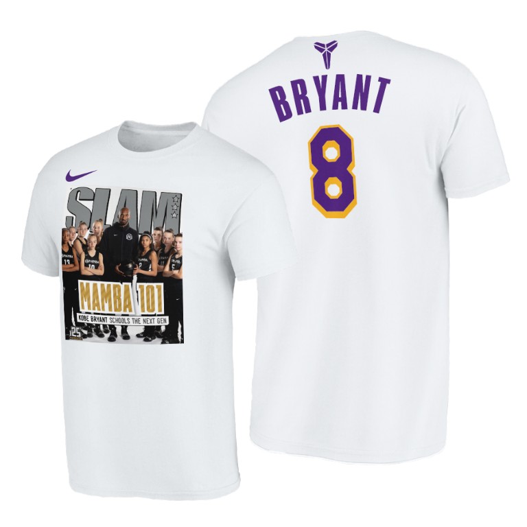 Men's Los Angeles Lakers Kobe Bryant #8 NBA Legend Forever Mamba Week White Basketball T-Shirt RGF5783WQ